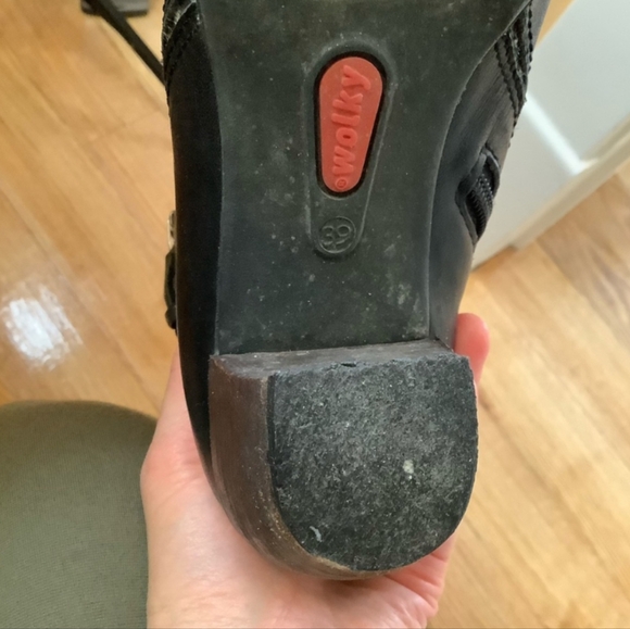 WOLKY Black Zebra Moto Ankle Boots Size 39 - Picture 13 of 15